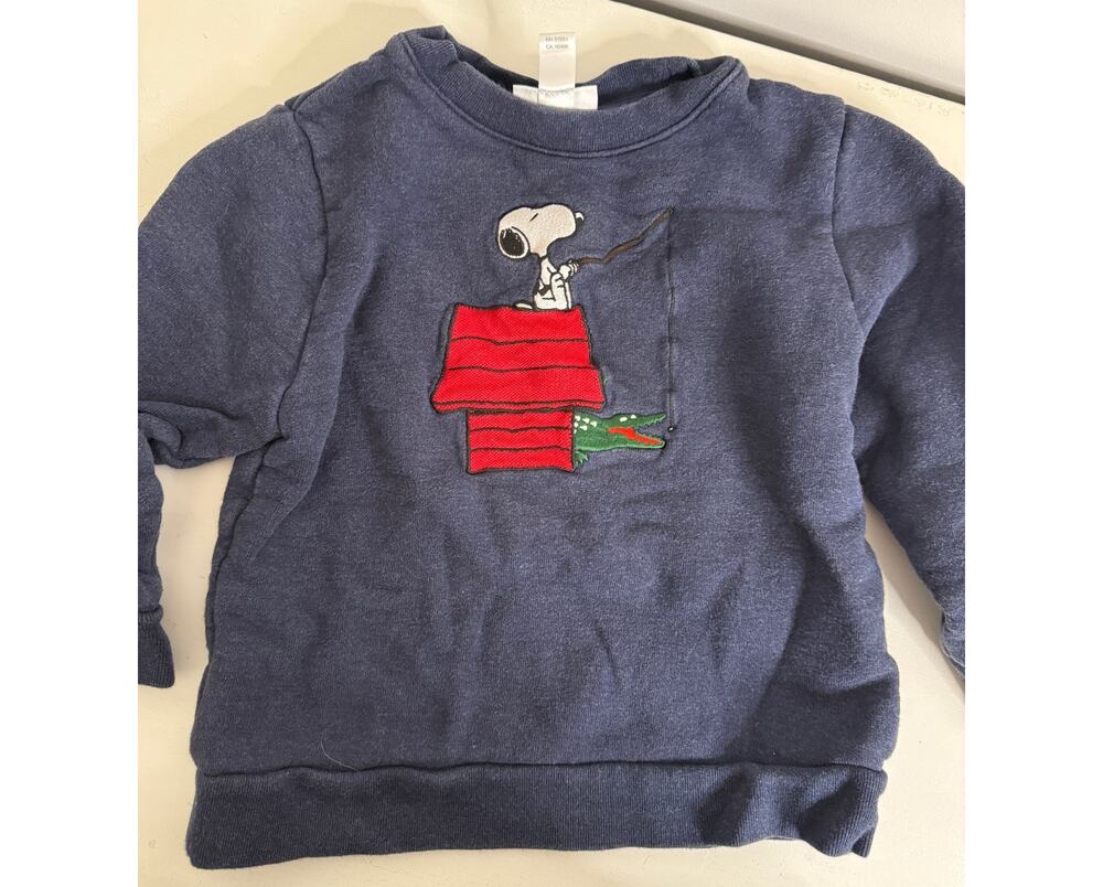 Kids Lacoste Peanuts Sweatshirt Blue Snoopy Size 4